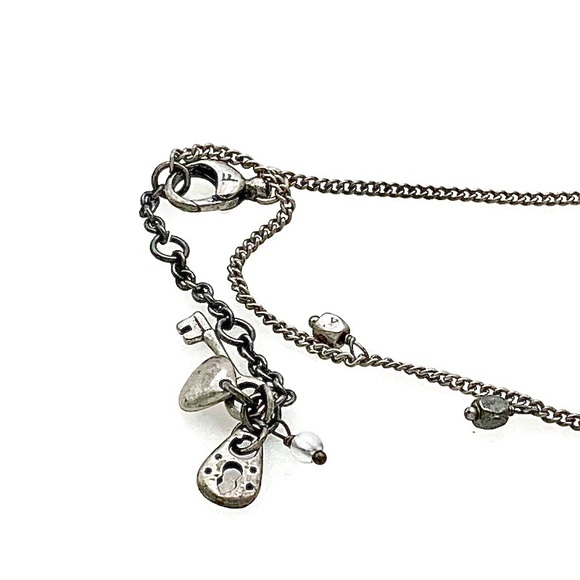 Fossil Silver Tone Hex Nuts Cluster Necklace - Picture 10 of 13